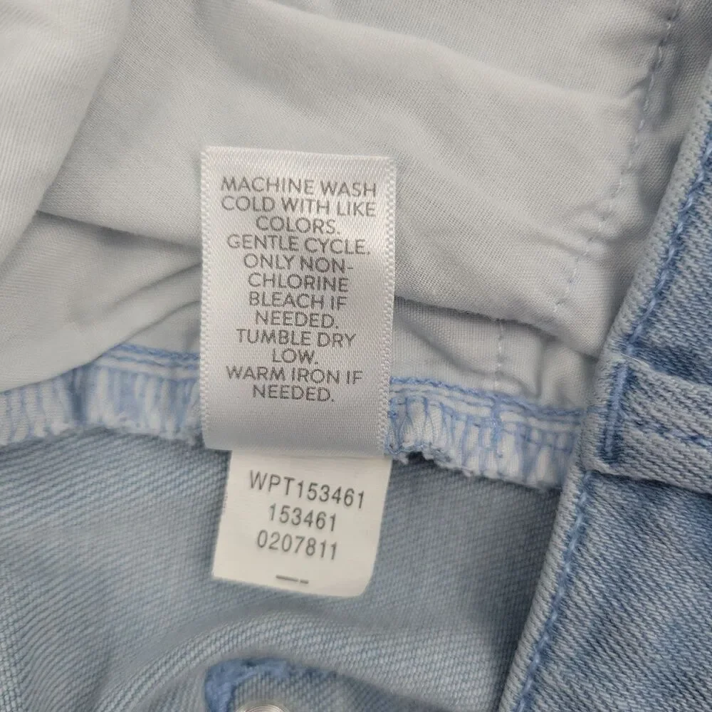 J.Jill Womens Cropped Jeans Size 4 Cuffed Light Blue Wash Authentic Fit 28x25